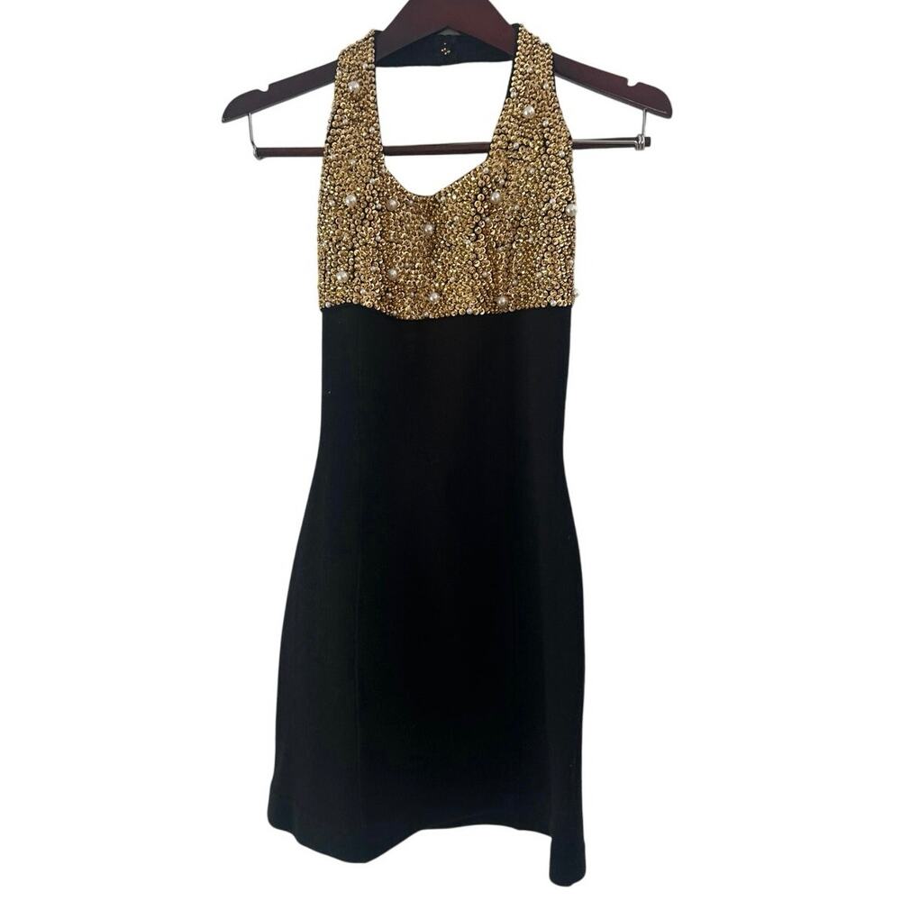 Rampage vintage dress Y2K 90’s size M black and studded gold dress